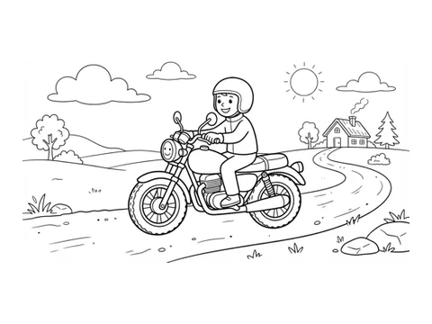 Motorcycle printable coloring picture