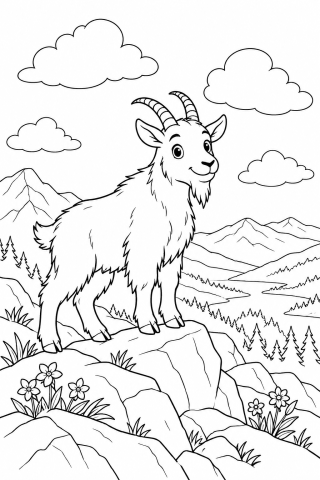 Mountain Goat printable coloring page