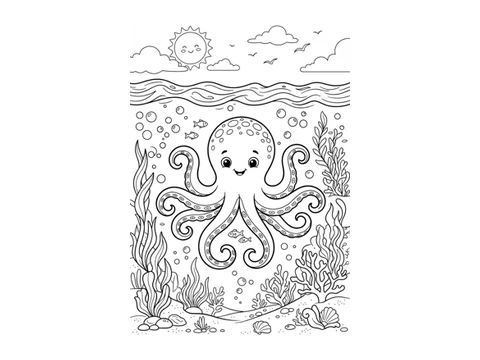 Octopus printable coloring picture