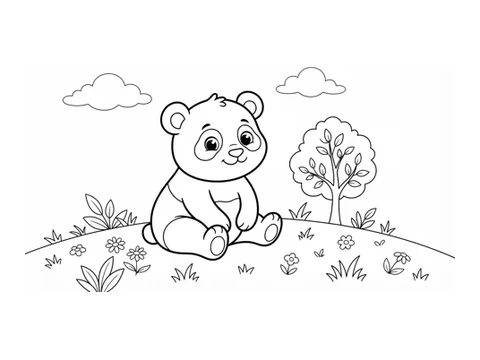 Panda printable coloring picture
