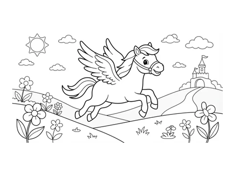 Pegasus printable coloring picture