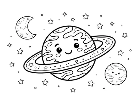 Planet printable coloring picture