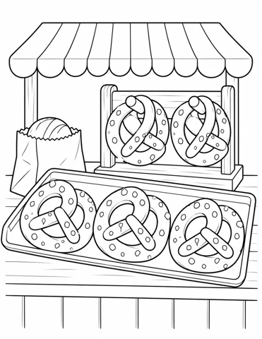 Pretzel Bakery printable coloring picture