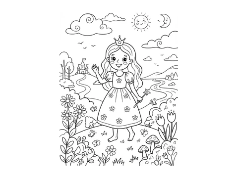 Princess printable coloring picture