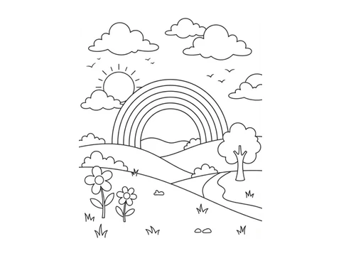 Rainbow Arch printable coloring picture
