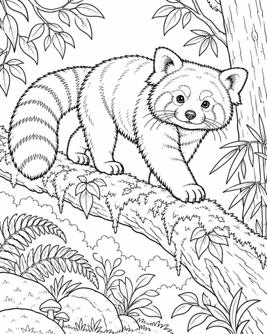 Red Panda printable coloring page