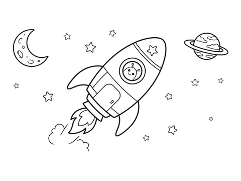 Rocket printable coloring picture