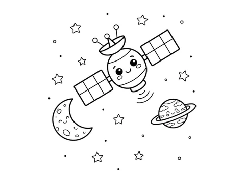 Satellite printable coloring picture