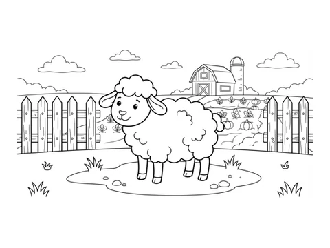Sheep printable coloring picture