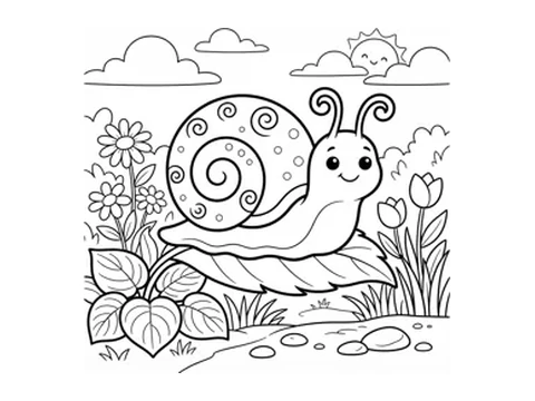 Snail printable coloring picture