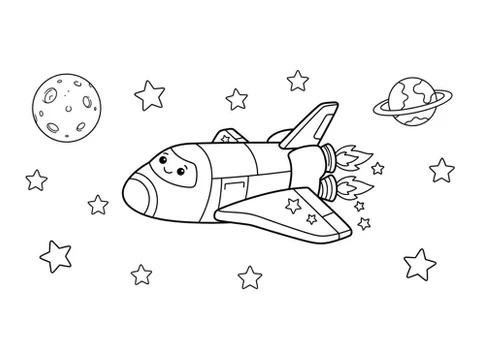 Space Shuttle printable coloring picture