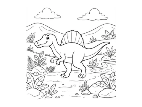 Spinosaurus printable coloring picture