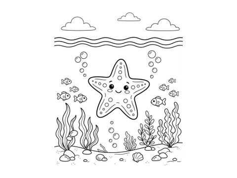 Starfish printable coloring picture