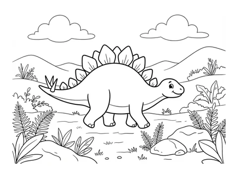 Stegosaurus printable coloring picture
