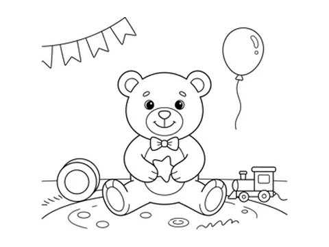 Teddy Bear printable coloring picture