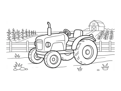 Tractor printable coloring picture