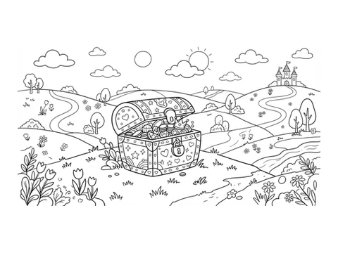 Treasure printable coloring picture