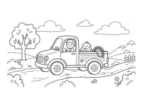 Truck printable coloring picture