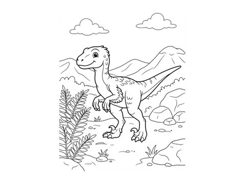 Velociraptor printable coloring picture